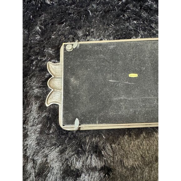 Decorative Rectangular Vanity Mirror With Antique-Style Metal Frame & Amber Gem - Picture 6 of 7